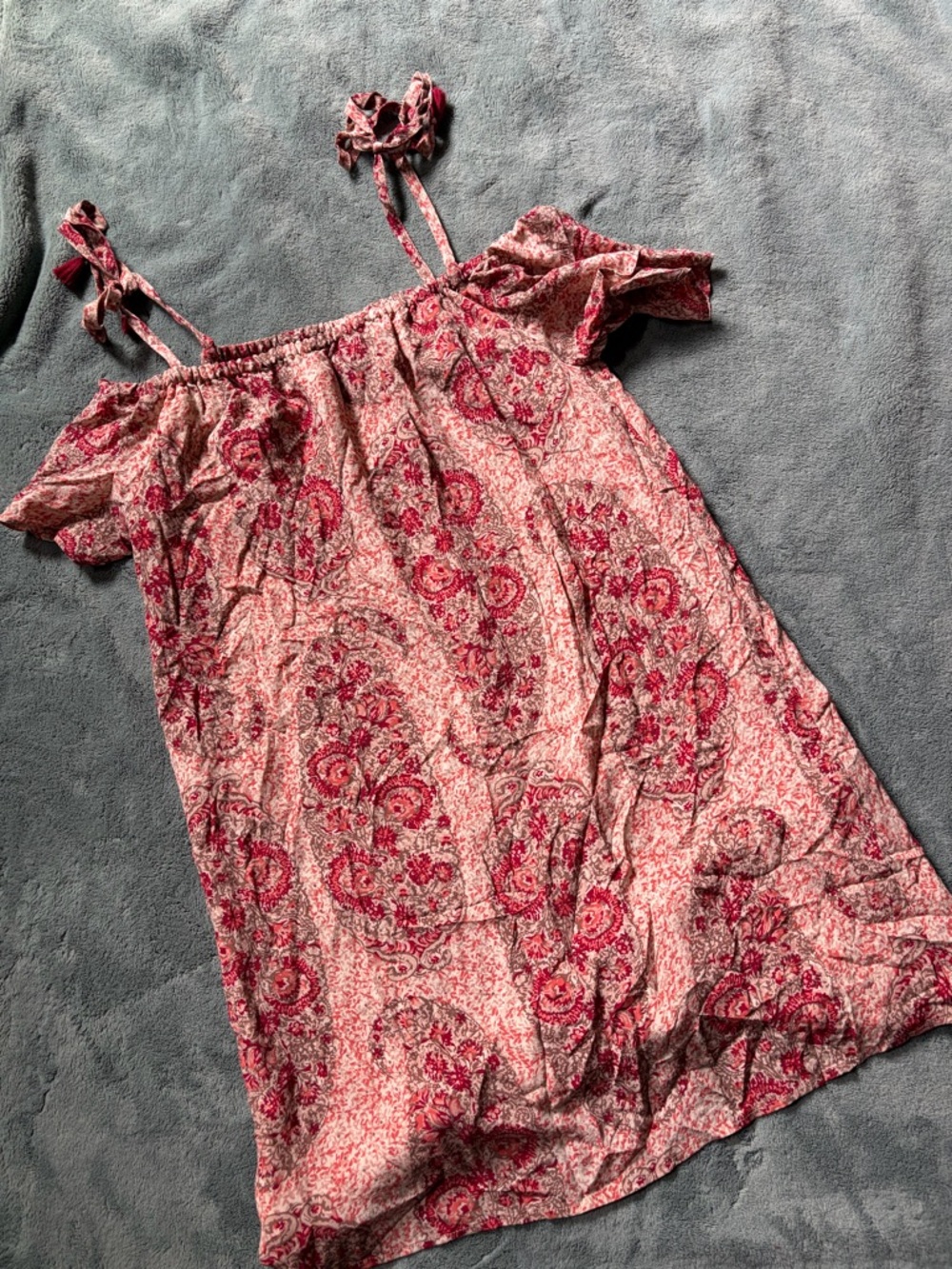 Madewell Pink Floral Off-Shoulder Tie-Strap Camisole tunic/dress